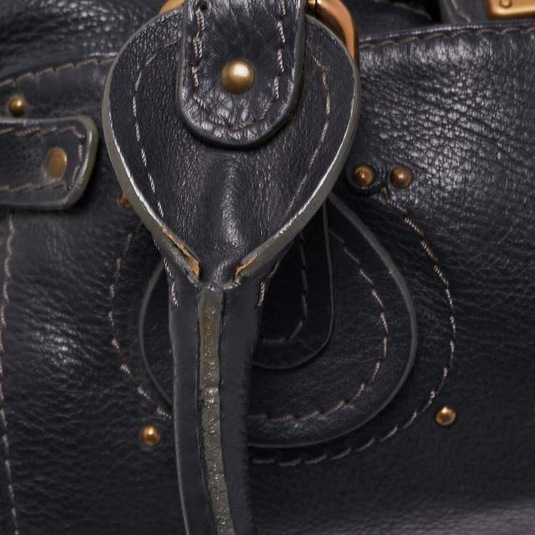 Pre Owned Chloe Navy Blue Leather Medium Paddington Satchel