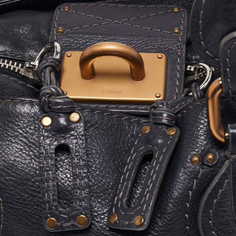 Pre Owned Chloe Navy Blue Leather Medium Paddington Satchel