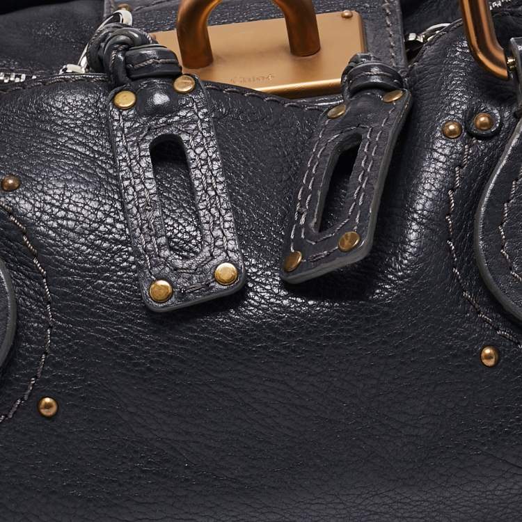 Pre Owned Chloe Navy Blue Leather Medium Paddington Satchel