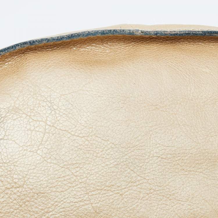 Pre Owned Chloe Metallic Beige Leather Medium Marcie Crossbody Bag