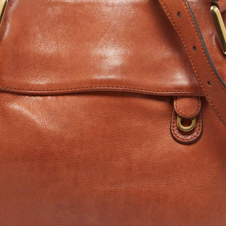 Pre Owned Chloe Brown Leather Double Zip Shoulder Bag