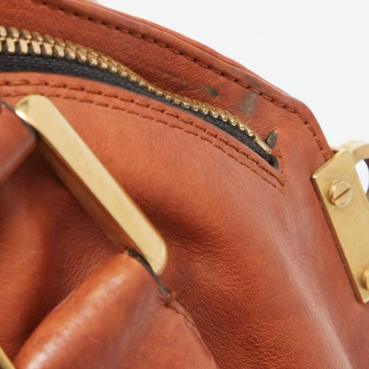 Pre Owned Chloe Brown Leather Double Zip Shoulder Bag