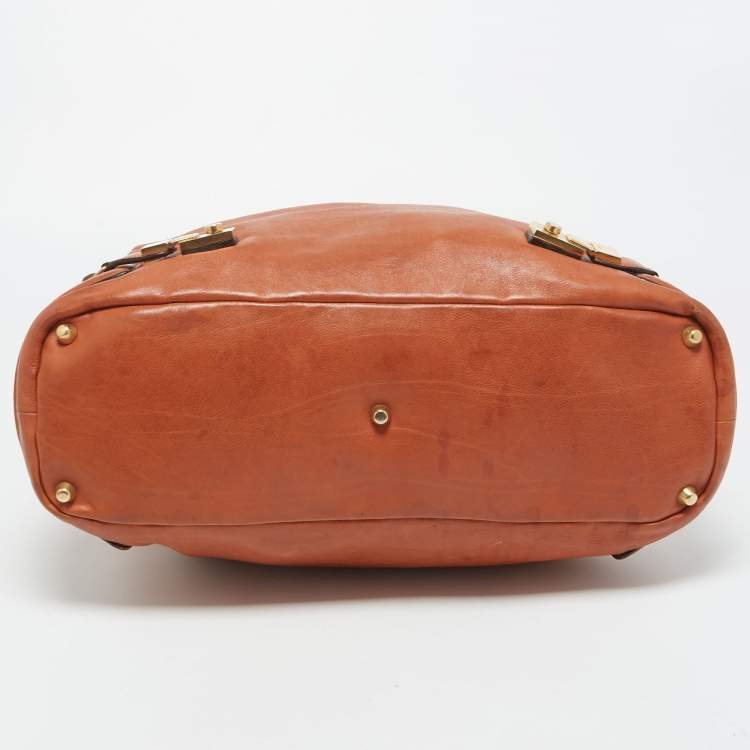 Pre Owned Chloe Brown Leather Double Zip Shoulder Bag