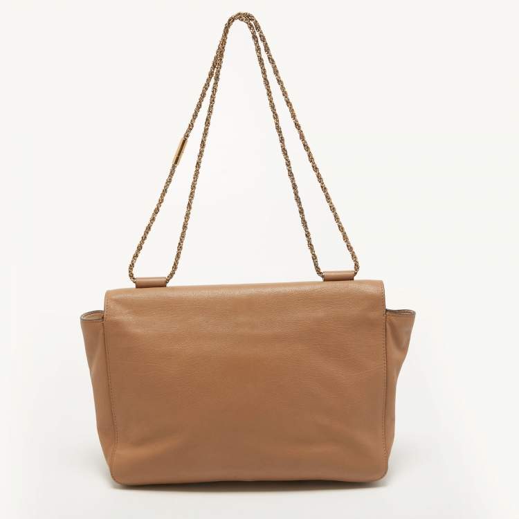 Pre Owned Chloe Brown Leather Large Elsie Shoulder Bag