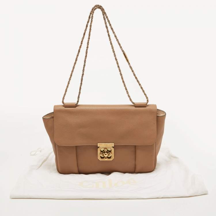 Pre Owned Chloe Brown Leather Large Elsie Shoulder Bag