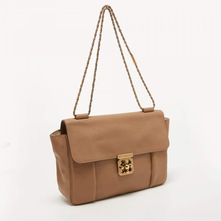 Pre Owned Chloe Brown Leather Large Elsie Shoulder Bag
