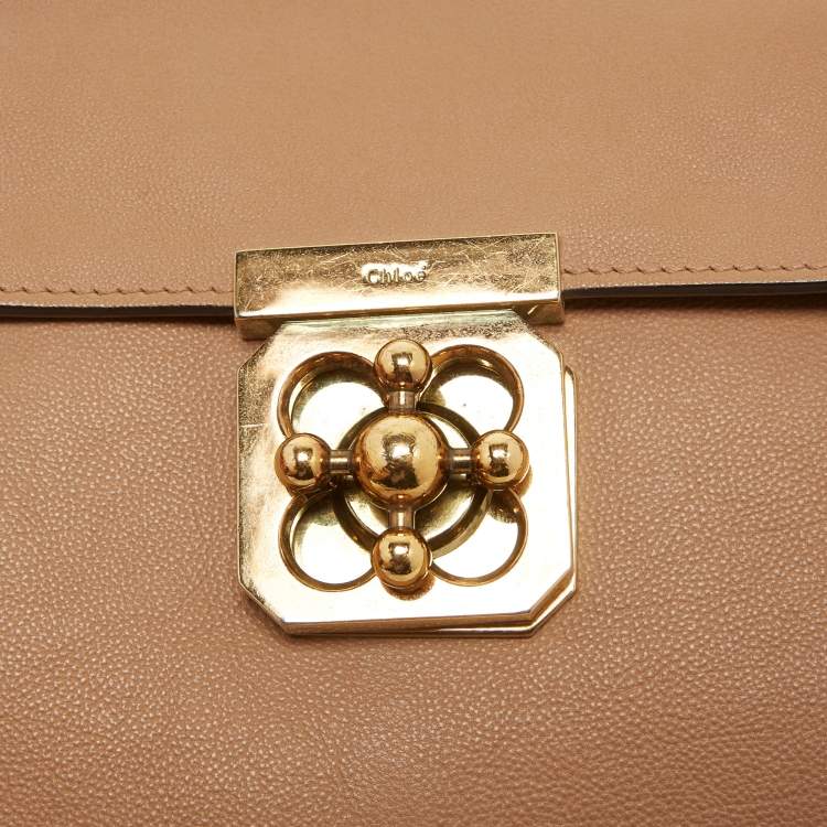 Pre Owned Chloe Brown Leather Large Elsie Shoulder Bag