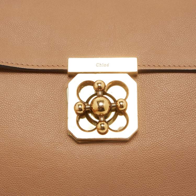 Pre Owned Chloe Brown Leather Large Elsie Shoulder Bag