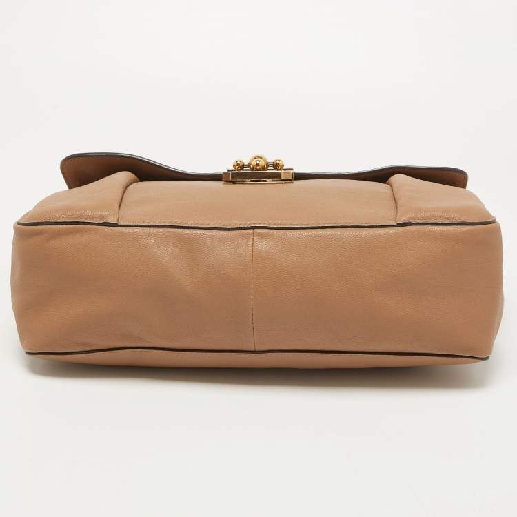 Pre Owned Chloe Brown Leather Large Elsie Shoulder Bag