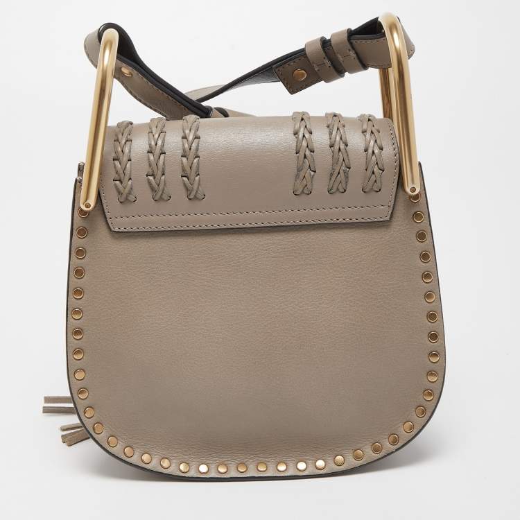 Pre Owned Chloe Dark Beige Leather Mini Hudson Shoulder Bag