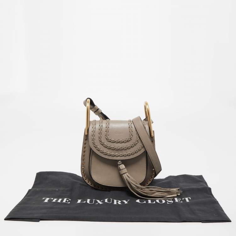 Pre Owned Chloe Dark Beige Leather Mini Hudson Shoulder Bag