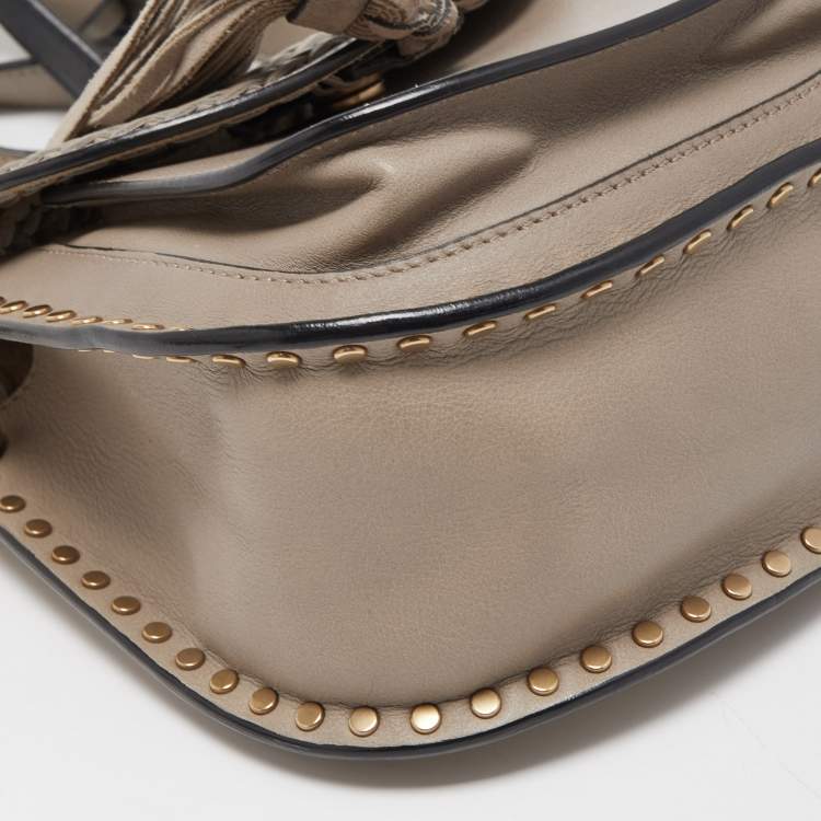 Pre Owned Chloe Dark Beige Leather Mini Hudson Shoulder Bag