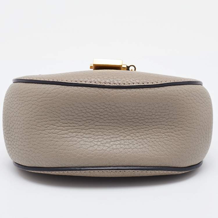 Pre Owned Chloe Grey Leather Nano Drew Shoulder Bag