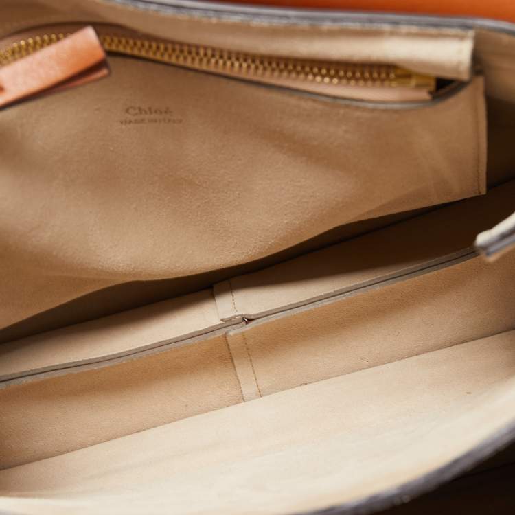 Pre Owned Chloe Brown Leather and Suede Medium Faye Shoulder Bag