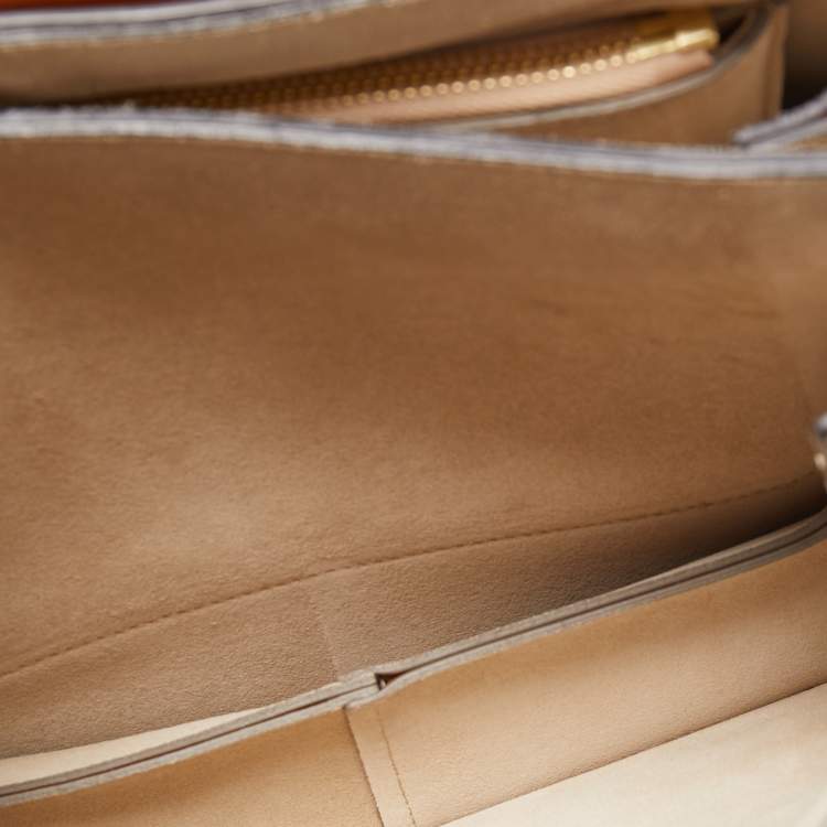 Pre Owned Chloe Brown Leather and Suede Medium Faye Shoulder Bag