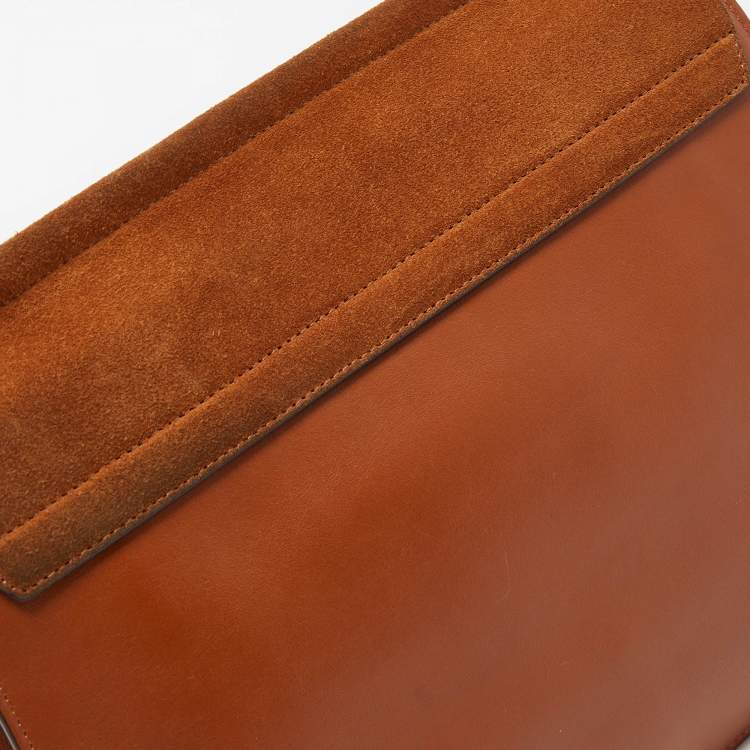 Pre Owned Chloe Brown Leather and Suede Medium Faye Shoulder Bag