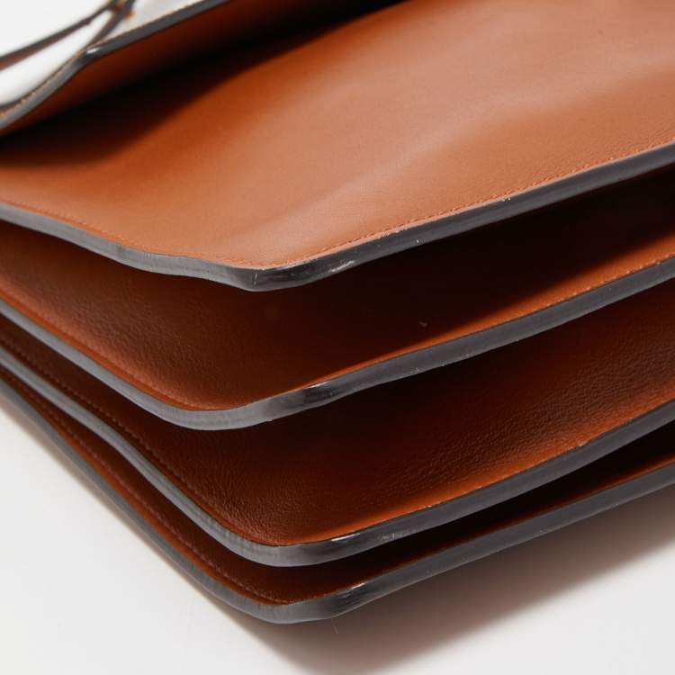 Pre Owned Chloe Brown Leather and Suede Medium Faye Shoulder Bag