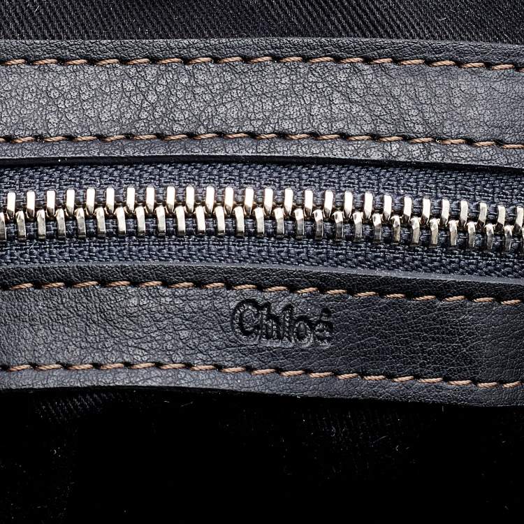 Pre Owned Chloe Black Leather Zip Weekender Bag