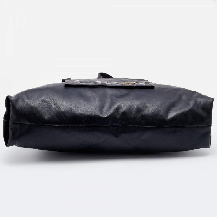 Pre Owned Chloe Black Leather Zip Weekender Bag