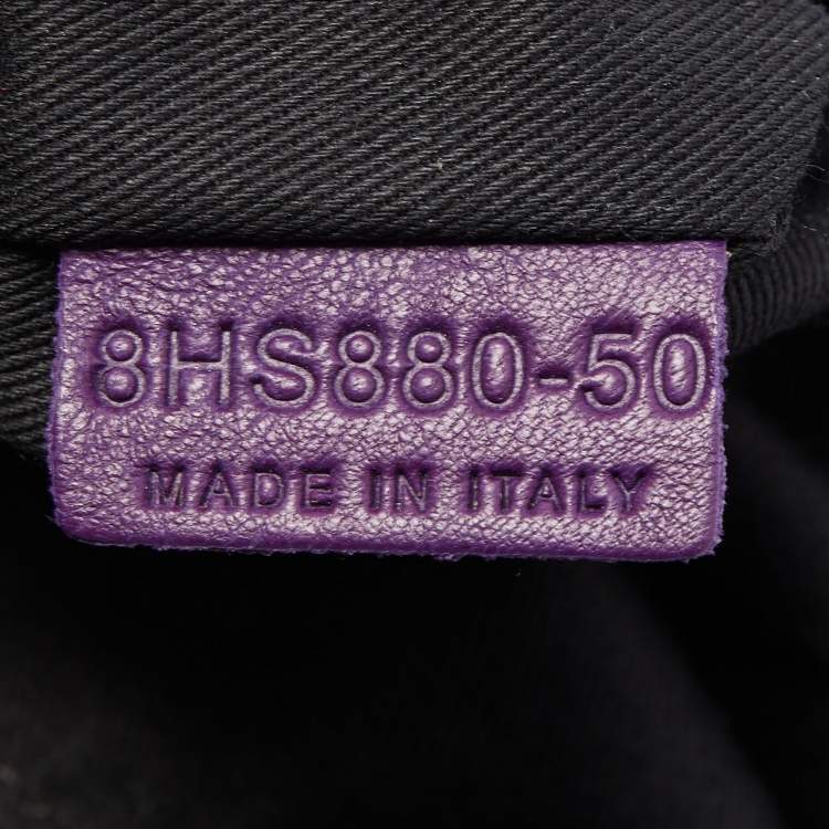 Pre Owned Chloe Purple Leather Milton Triple Chain Hobo