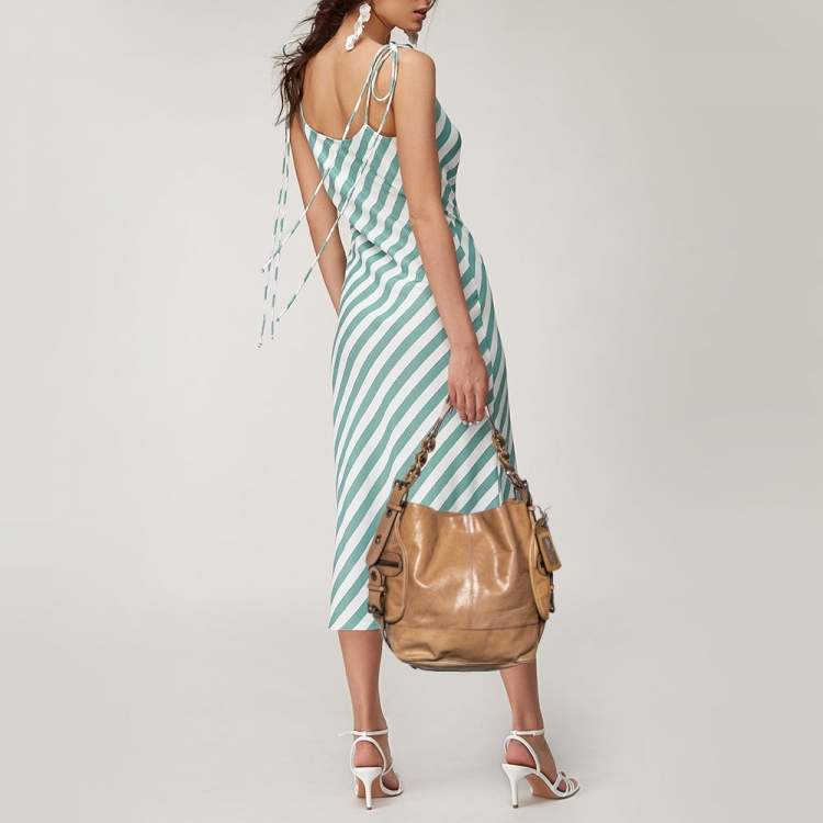 Pre Owned Chloe Beige Leather Large Chain Detail Hobo