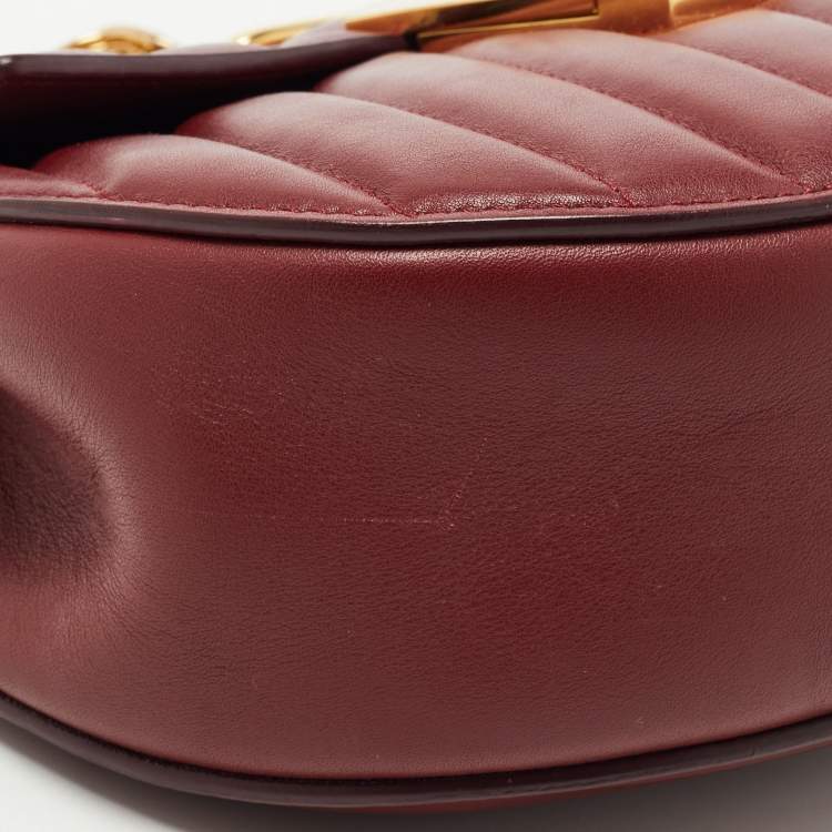 Pre Owned Chloe Burgundy Leather Medium Drew Bijou Shoulder Bag