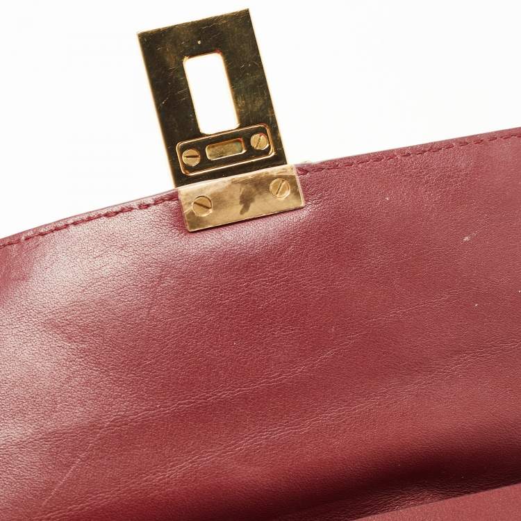 Pre Owned Chloe Burgundy Leather Medium Drew Bijou Shoulder Bag