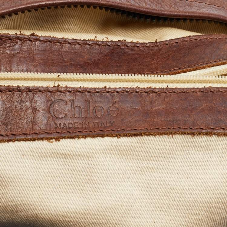 Pre Owned Chloe Brown Python and Leather Silverado Satchel