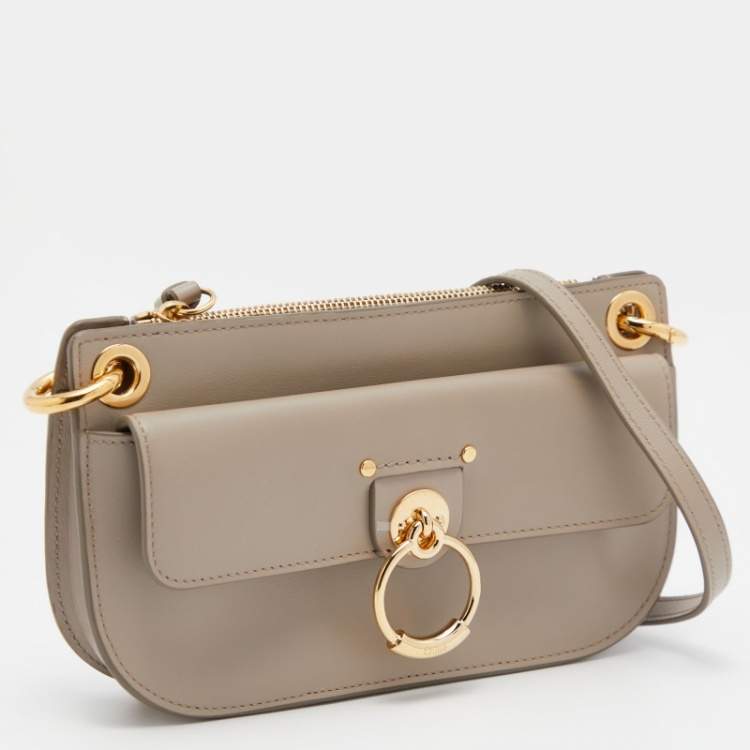 Pre Owned Chloe Grey Leather Tess Crossbody Bag