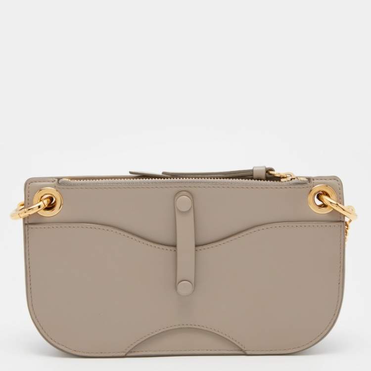 Pre Owned Chloe Grey Leather Tess Crossbody Bag