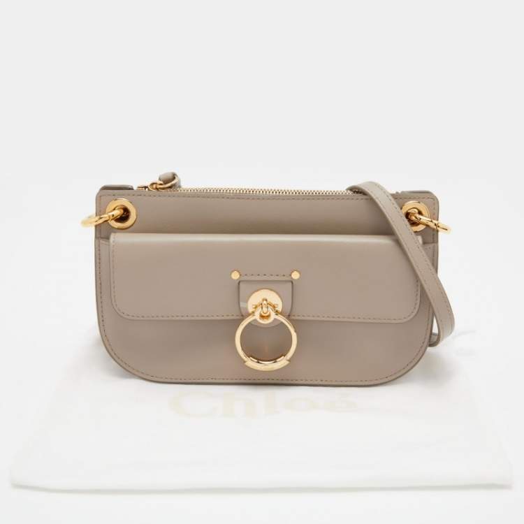 Pre Owned Chloe Grey Leather Tess Crossbody Bag