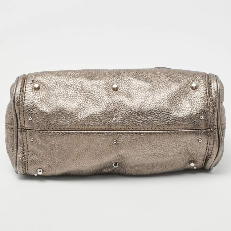Pre Owned Chloe Metallic Grey Leather Mini Paddington Satchel