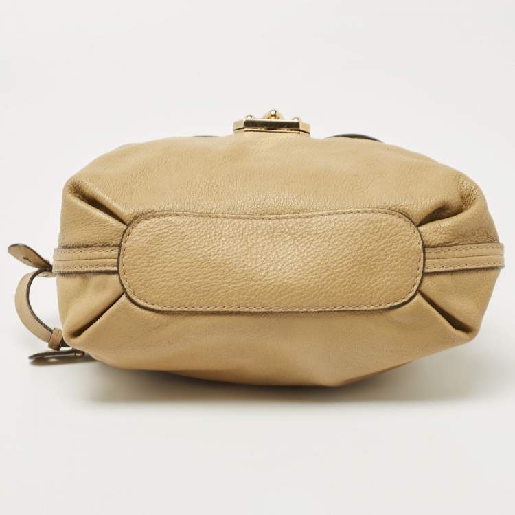 Pre Owned Chloe Olive Green Leather Elsie Top Handle Bag