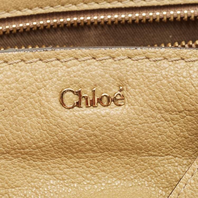 Pre Owned Chloe Olive Green Leather Elsie Top Handle Bag
