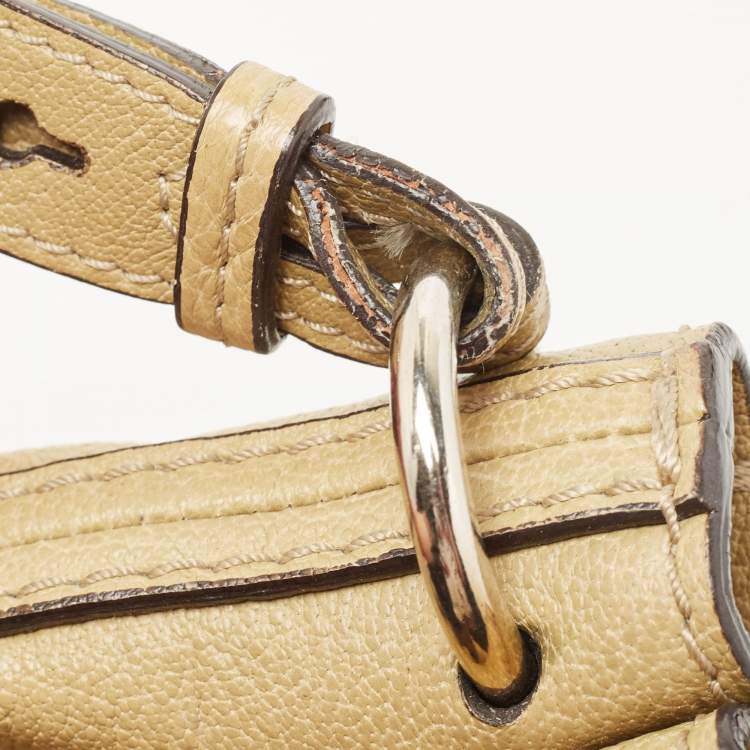 Pre Owned Chloe Olive Green Leather Elsie Top Handle Bag