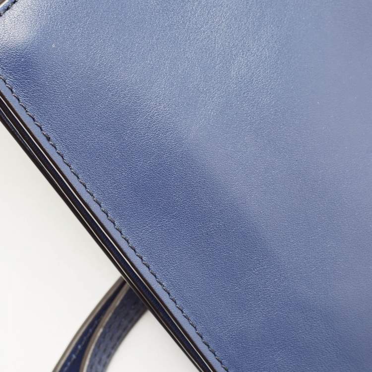 Pre Owned Chloe Blue Leather and Suede Mini Faye Crossbody Bag
