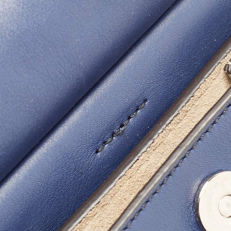 Pre Owned Chloe Blue Leather and Suede Mini Faye Crossbody Bag