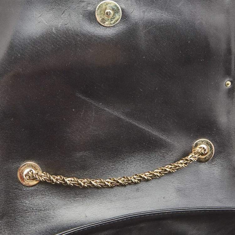 مملوكة مسبقًا Chloe Black/Brown Leather June Bow Flap Shoulder Bag