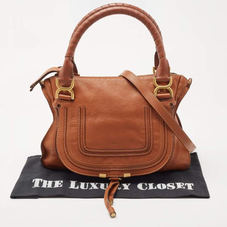 Pre Owned Chloe Brown Leather Medium Marcie Top Handle Bag