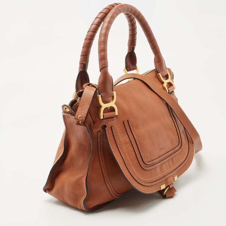 Pre Owned Chloe Brown Leather Medium Marcie Top Handle Bag