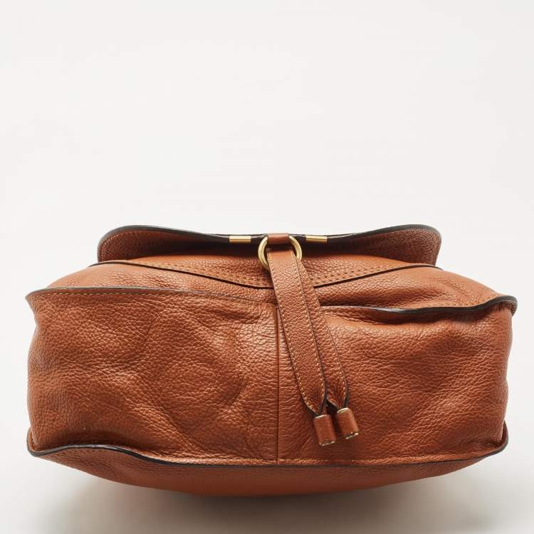 Pre Owned Chloe Brown Leather Medium Marcie Top Handle Bag