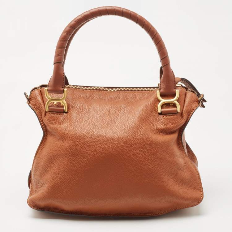 Pre Owned Chloe Brown Leather Medium Marcie Top Handle Bag