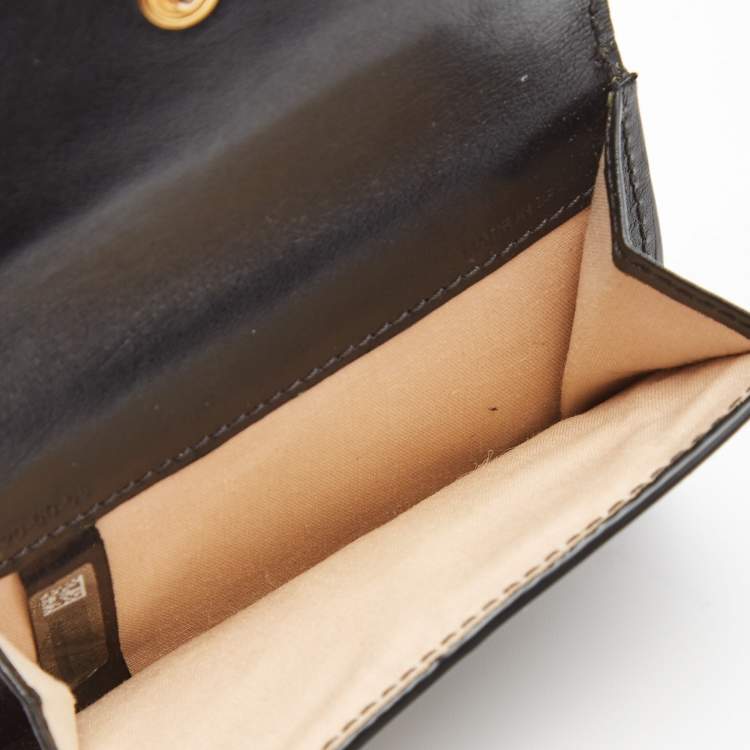 Pre Owned Chloe Black Leather Small C Trifold Wallet