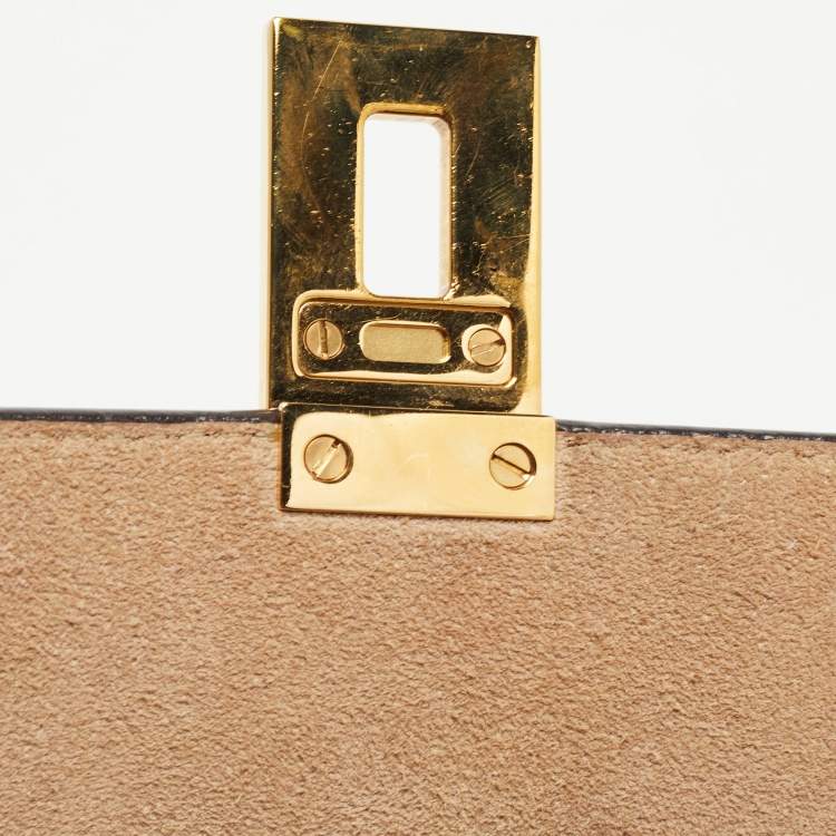 مملوكة مسبقًا Chloe Brown Snakeskin Embossed Leather Small Drew Crossbody Bag