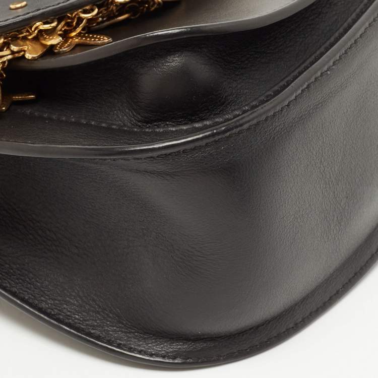 Pre Owned Chloe Black Leather Small Embellished Hudson Shoulder Bag