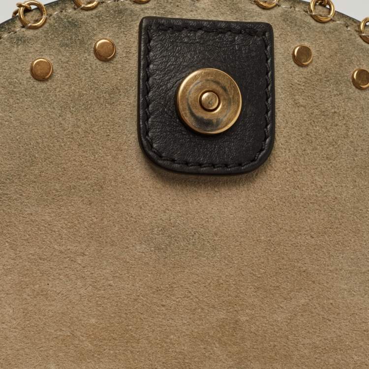 Pre Owned Chloe Black Leather Small Embellished Hudson Shoulder Bag