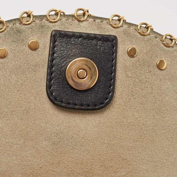 Pre Owned Chloe Black Leather Small Embellished Hudson Shoulder Bag