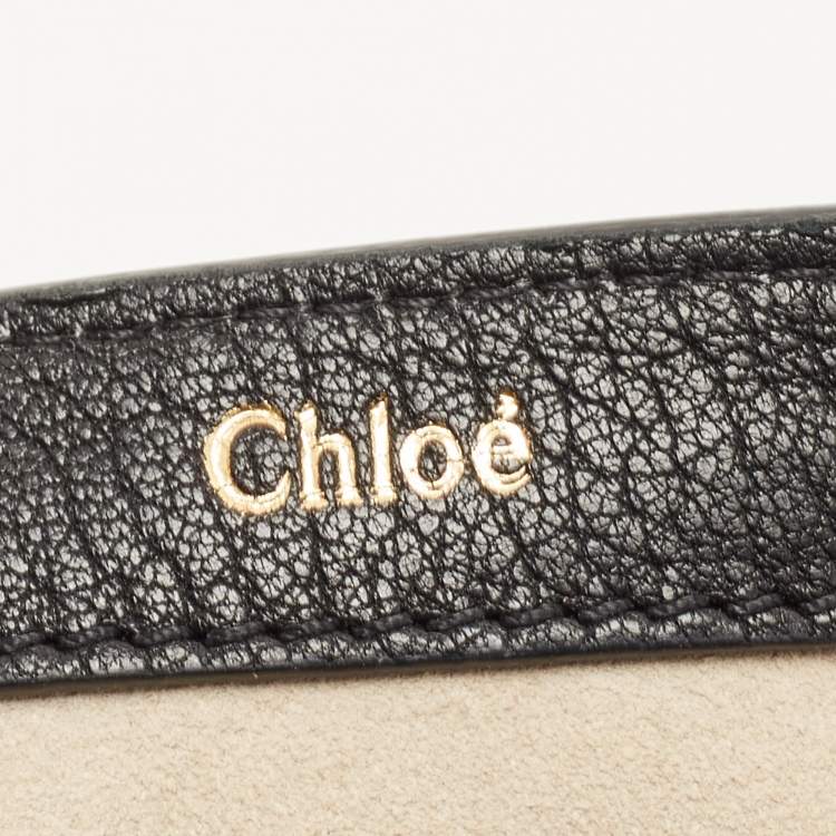 Pre Owned Chloe Black Grained Leather Drew Fold Over Clutch