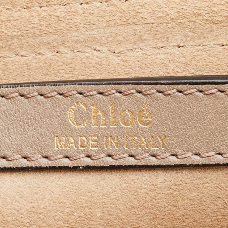 Pre Owned Chloe Grey Leather Medium Braided Hudson Shoulder Bag