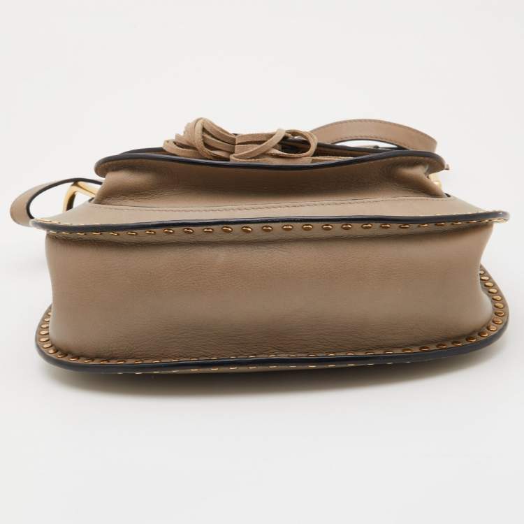 Pre Owned Chloe Grey Leather Medium Braided Hudson Shoulder Bag